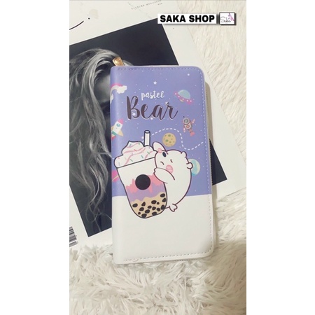 Ví nữ cầm tay loại dài khoá kéo hoạ tiết hoạt hình dễ thương