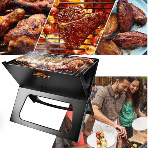 Bếp nướng BBQ ngoài trời, dã ngoại nướng than hoa có thể gấp gọn hình chữ X