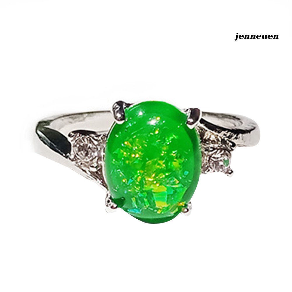 Nhẫn Hợp Kim Đính Đá Opal Thời Trang Cho Nữ
