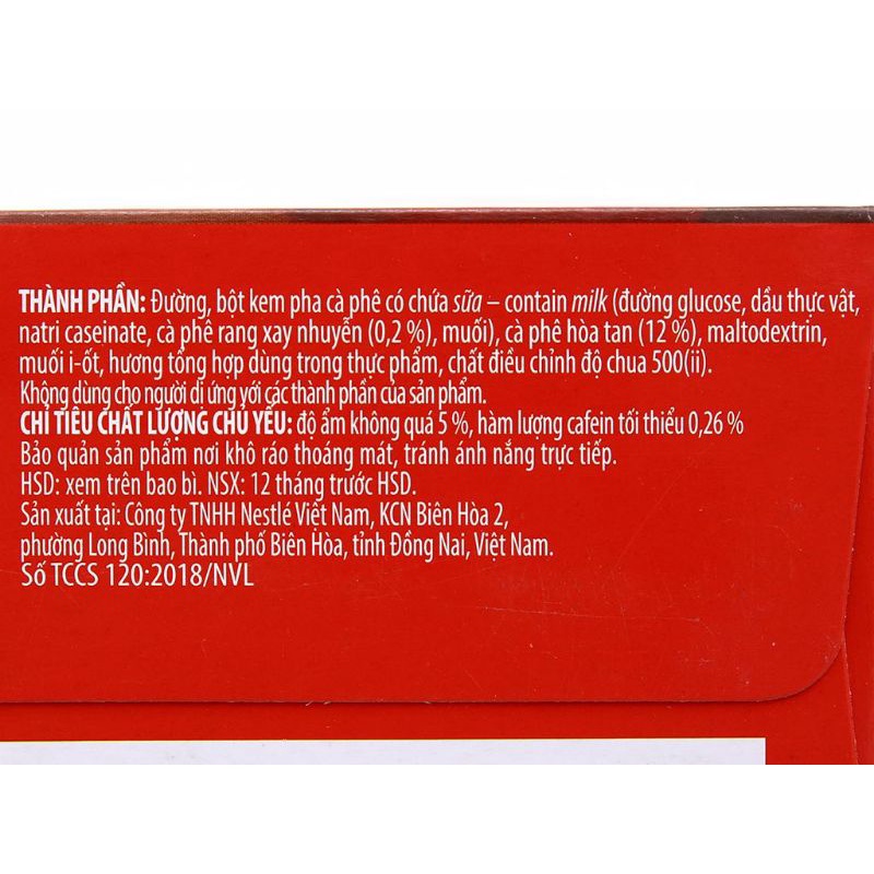 Cà phê sữa NesCafé 3 in 1 xanh/đỏ  đậm đà hài hòa 340g