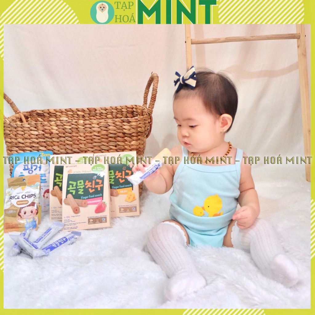 Bánh ngũ cốc hữu cơ Ivenet Hàn Quốc bổ sung canxi, bánh cho bé ăn dặm 9 tháng - Tạp hoá mint