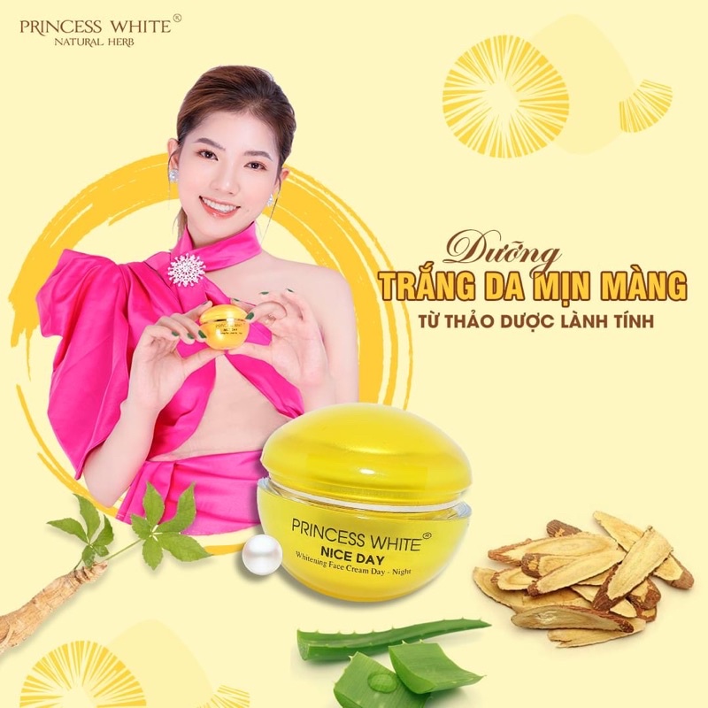 5 HỘP KEM DƯỠNG TRẮNG DA MẶT NICE DAY PRINCESS WHITE HÃNG