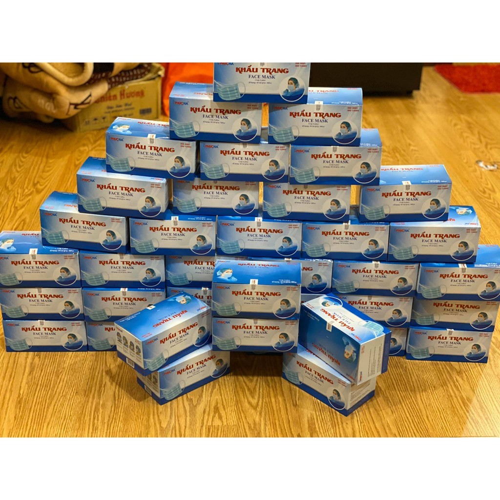 Khẩu trang y tế chống đau tai Iris pharma hộp 50 cái 4 lớp kháng khuẩn