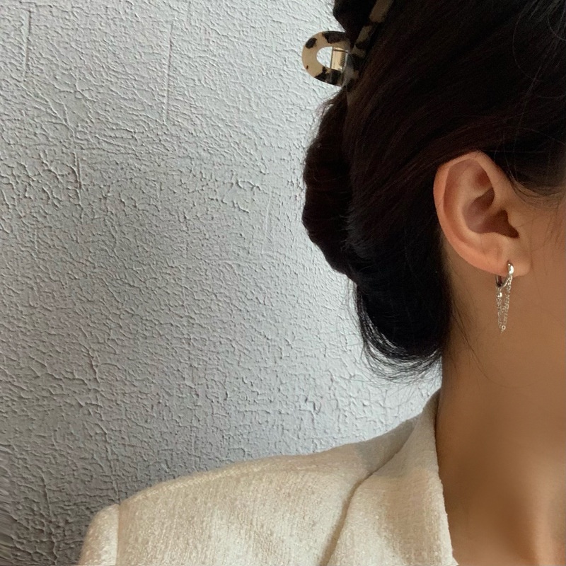 Khuyên Tai Bông Tai Nữ Tròn 2 Dây Phong Cách Nữ Tính Hàn Quốc H31