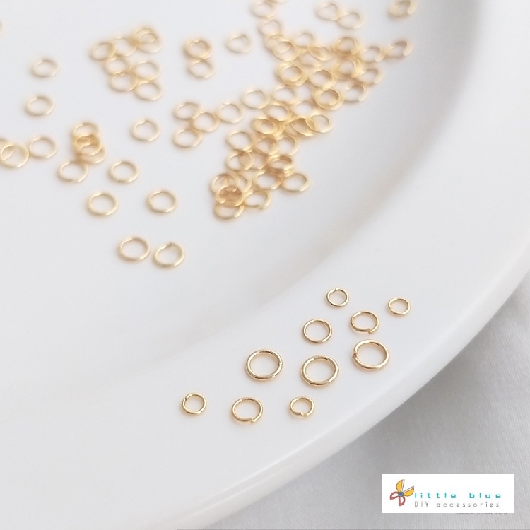 Set 100 Chiếc Nhẫn Hở Mạ Vàng 14K Bằng Thép Titan Độ Cứng Cao Làm Trang Sức Thủ Công diy