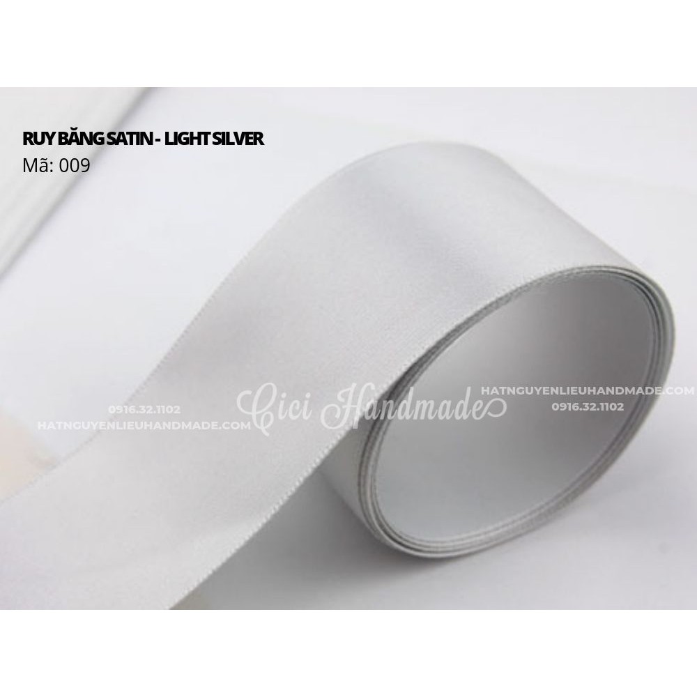 Ruy băng Satin 1 - Cuộn 5M Cici Handmade ruyban gấm hoa lụa handmade ruyban ribbon satin 2 mặt