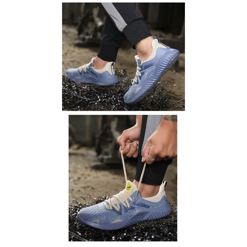 Giày Thể Thao QiaoYiLuo Phối Lưới Thoáng Khí Chống Sốc Màu Xanh Dương Size 37-45