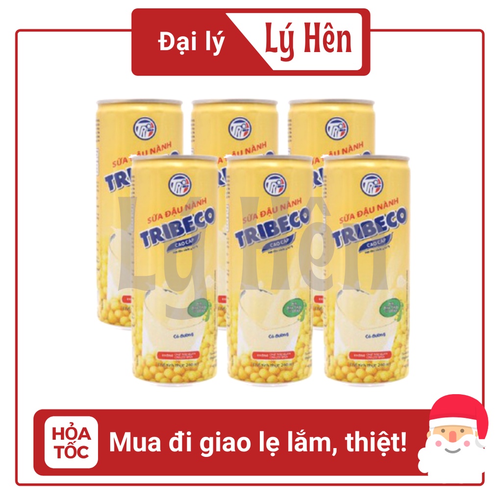 Lốc 6 Lon Sữa Đậu Nành Tribico Trisoy Đóng Lon 240ml Date Luôn Mới