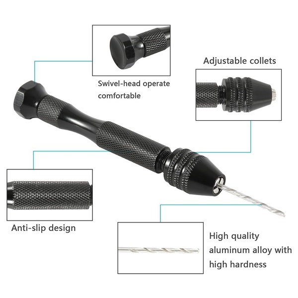 Máy Khoan Cầm Tay Mini Kèm 10 Mũi Khoan Xoắn Bằng Hợp Kim Thép Hợp Kim