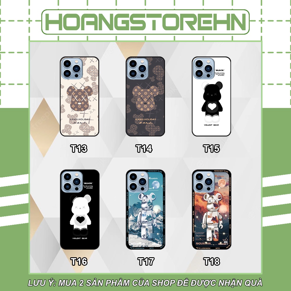 Ốp I.p.h.o.n.e 13 13 Pro 13 Pro Max 13 Mini in hình họa tiết Mountain, Be@rbrick dễ thương (T13 - T18)