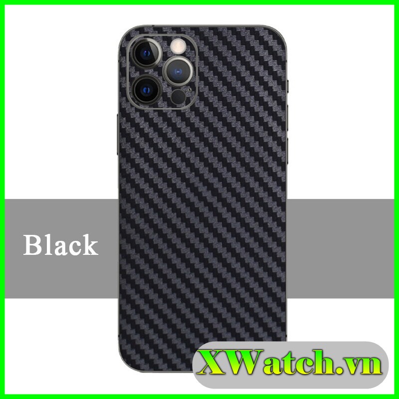 Miếng dán Carbon Màu mặt lưng iPhone 12 mini / 12 pro / 12 pro max iPhone X /Xs iPhone Xs max 11 Xr ...chống bám vân tay