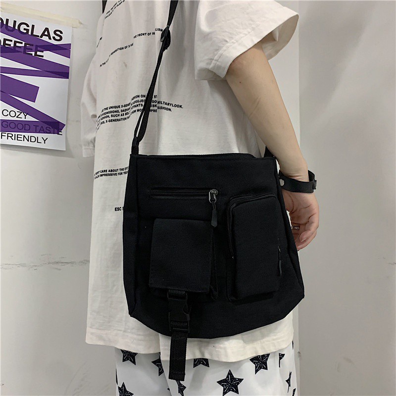 Túi Đeo Chéo Vải Canvas Nhiều Túi Thời Trang Cá Tính 19863