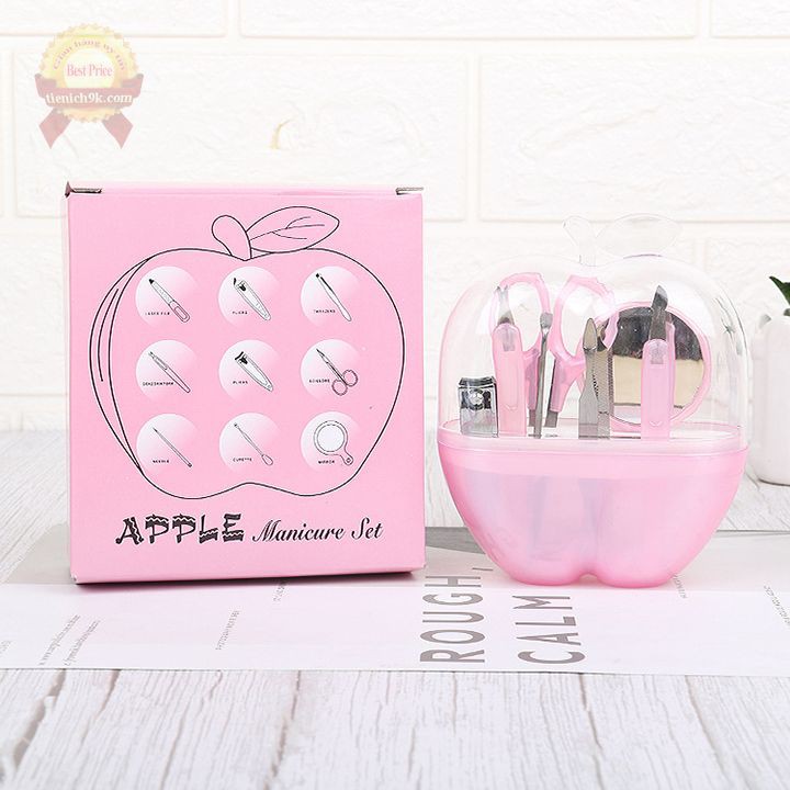 Bộ cắt móng tay chân 8 món đa năng hình quả táo mini nhỏ gọn bỏ túi