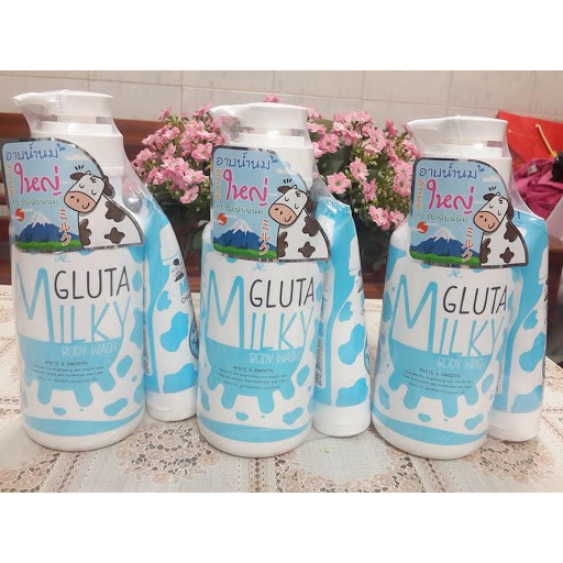 Bộ Đôi Sữa Tắm GLUTA MILK (800Ml) Tặng Sữa Rửa Mặt Gluta Milk (190g) - Hàng Thái Lan