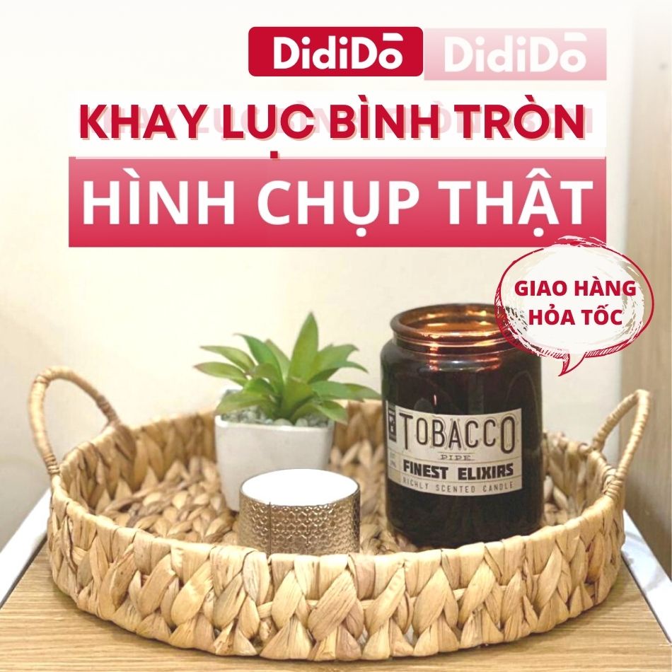 Khay lục bình tròn có quai 33cm COI24