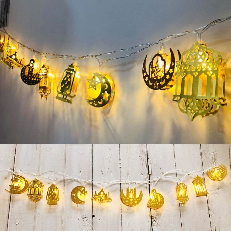 Dây Đèn LED Hình Ngôi Sao / Mặt Trăng / Lâu Đài Ramadan Trang Trí L