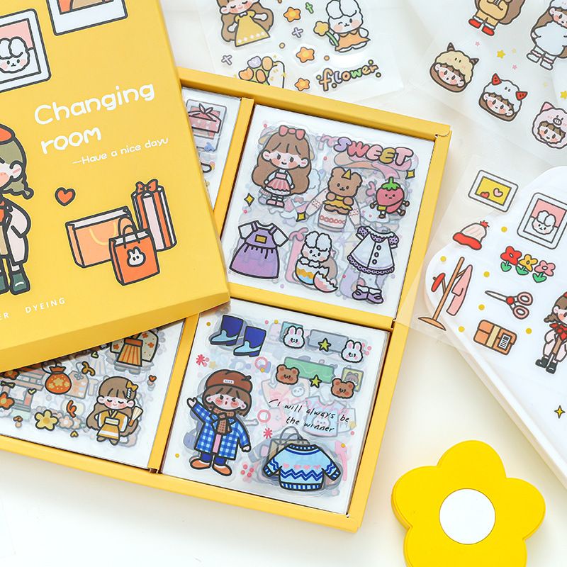 10 TẤM sticker cute chất liệu PVC trang trí dễ thương