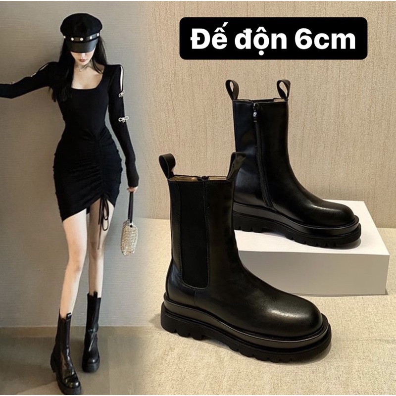 ORRDER SAU TET - Giày Boot đế độn 6cm không lộ gót ORDER SAU TẾT