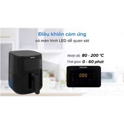 Nồi Chiên Không Dầu Philips HD9200 | HD9252 | HD9270 | HD9745 | HD9650 - Điều khiển cảm ứng - BH Chính Hãng