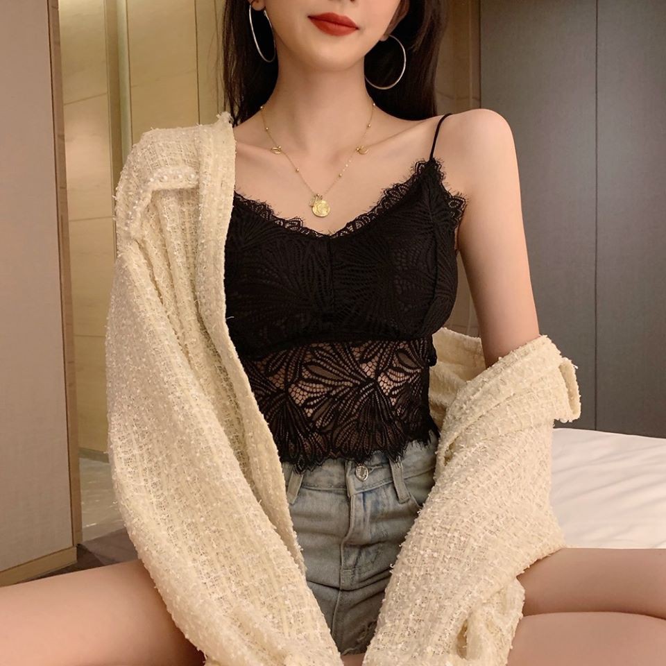 Mẫu mới hè 2020- Áo bra ren dáng lửng đệm bàn tay nâng ngực - BRA REN LỬNG | BigBuy360 - bigbuy360.vn
