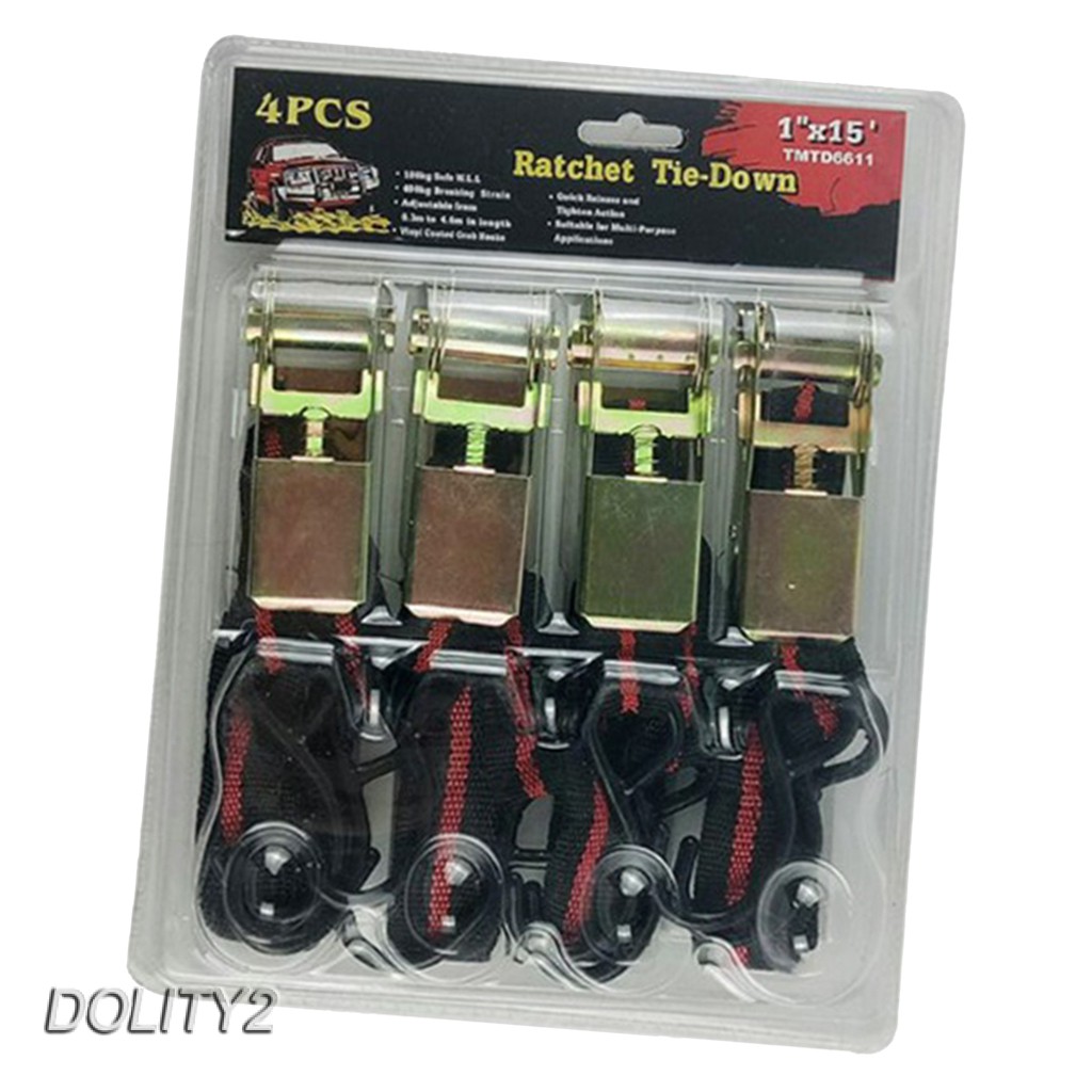 [Dolity2] Dây Buộc Hành Lý 15Feet Có Bánh Cóc Cho Xe Hơi Xe Máy