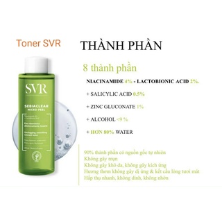 Nước Cân Bằng Da SVR Sebiaclear Micro Peel 150ml
