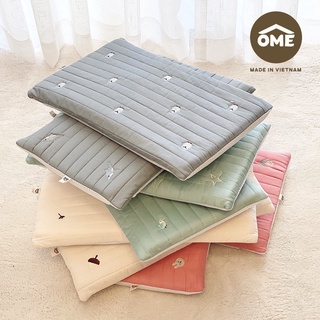 Gối cao su non chống ngạt vỏ trần bông Ome - Kiêm lót đầu siêu thoáng cho bé | Gối đầu cho bé sơ sinh