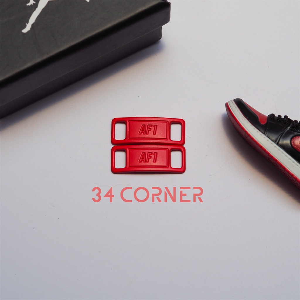 Phụ Kiện Giày Af1 Custom, Lacetags AF1 Sneaker Kim Loại Cao Cấp 34 Corner