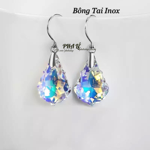 Bông Tai Pha Lê Hình Thông Được Thiết Kế Từ Pha Lê Swarovski và Bạc S925