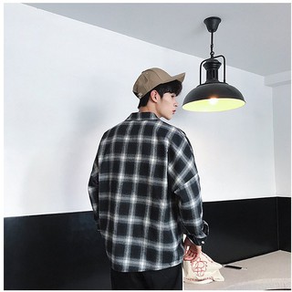 Áo sơ mi flannel caro xám
