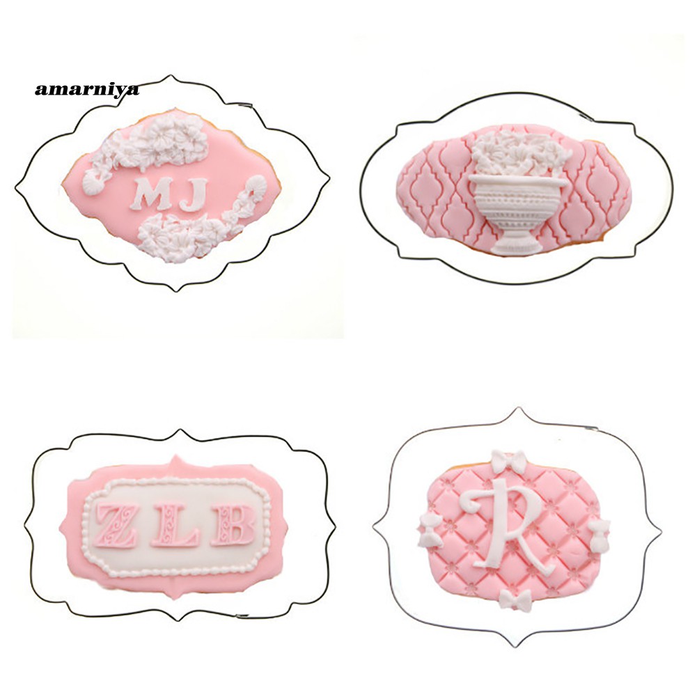 Set 4 Khuôn Cắt Bánh Quy Phong Cách Châu Âu Bằng Thép Không Gỉ Tiện Dụng