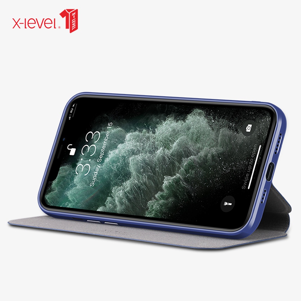 Bao da nắp gập siêu mỏng X-LEVEL cho Iphone 12 Pro Max 12 Mini
