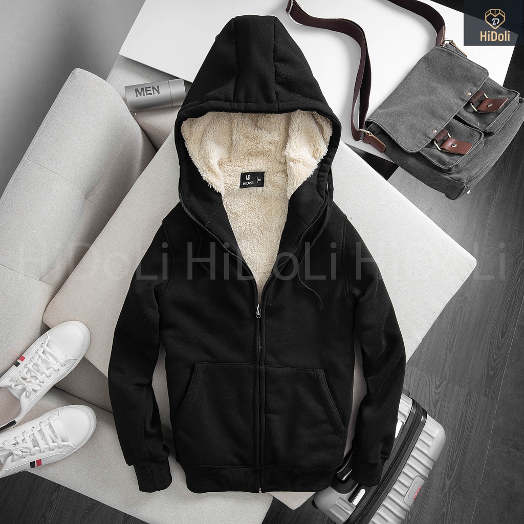 Áo nỉ hoodie lót lông cừu nam nữ cực ấm