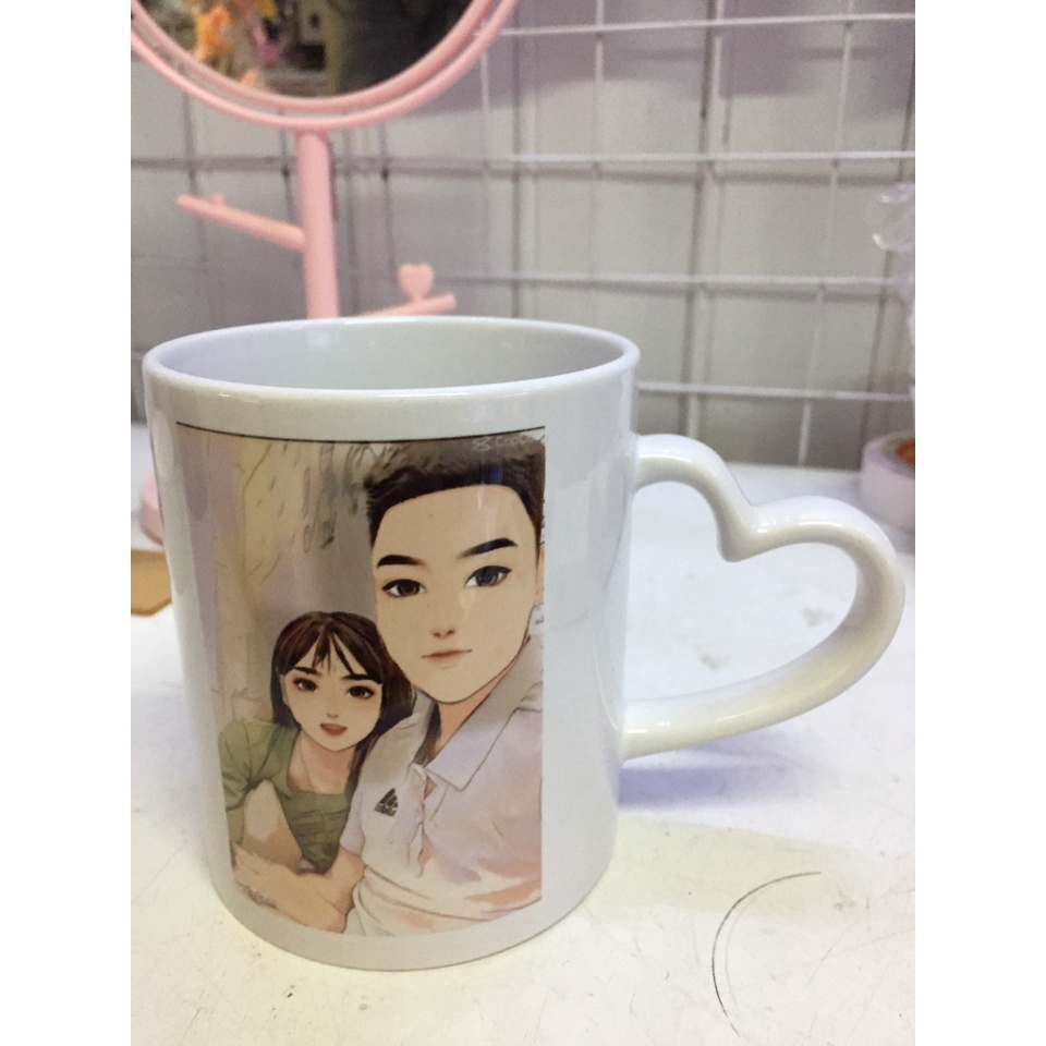 In cốc sứ, ly sứ viền màu in hình theo yêu cầu