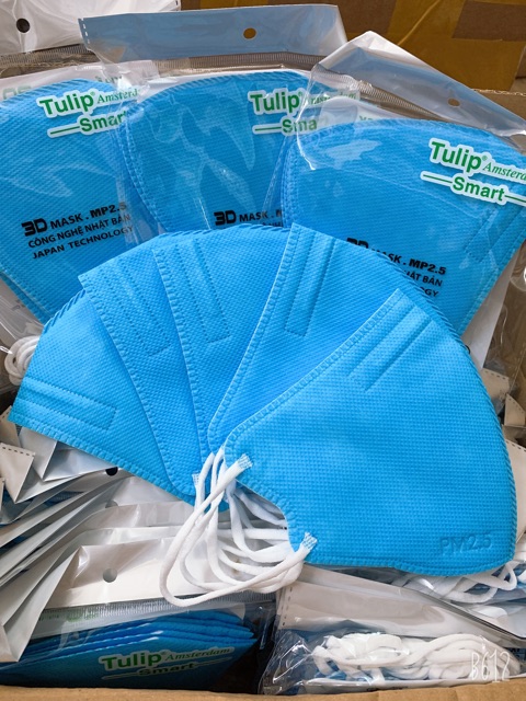 Khẩu trang tuylip túi 5 chiếc - Trắng/ Xám/ Xanh | BigBuy360 - bigbuy360.vn