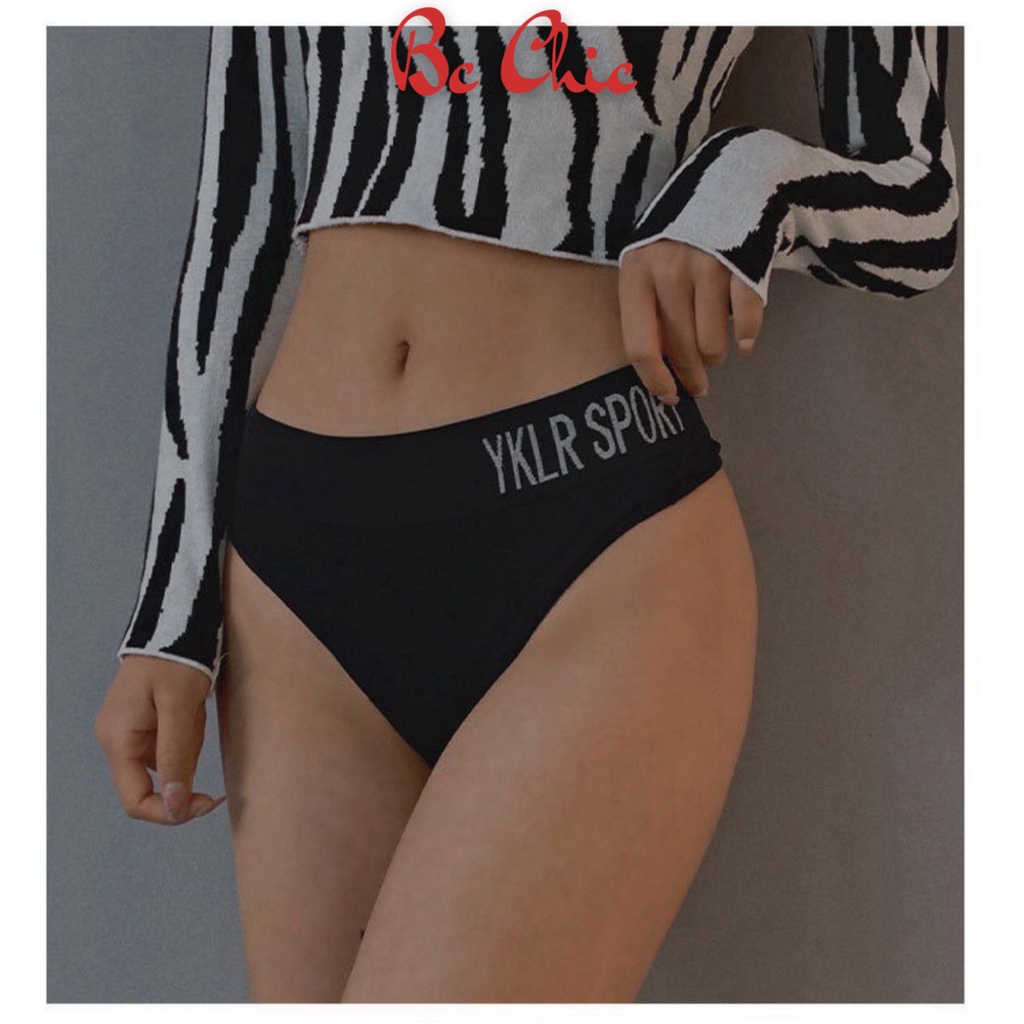 Quần Lót Nữ , Quần Lót Nữ Cotton Sexy Lọt Khe phối viền chữ YKLR SPỎRT cá tính mã Q8845 BC_CHIC LINGERIE
