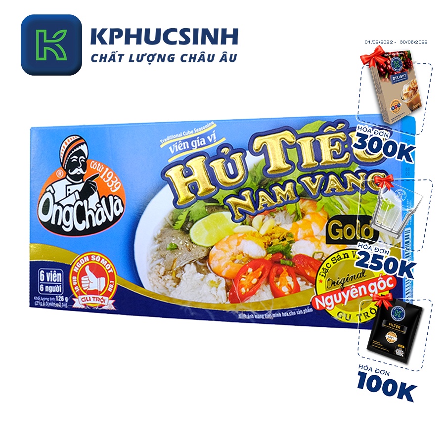 Viên gia vị hủ tiếu Gold 126g KPHUCSINH - Hàng Chính Hãng