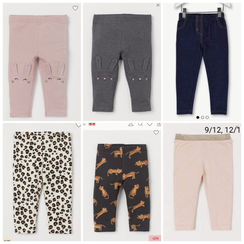 Quần legging cho bé 6 tháng tới 4y