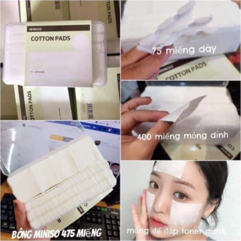 BÔNG TẨY TRANG MINISO NHẬT BẢN 475 - 1000 MIẾNG | BigBuy360 - bigbuy360.vn