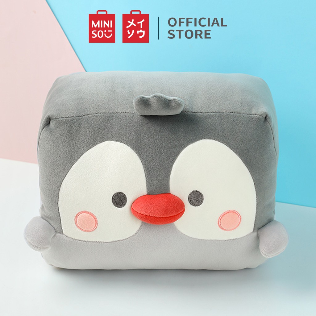 Gối ngủ trưa chim cánh cụt (xám) Miniso