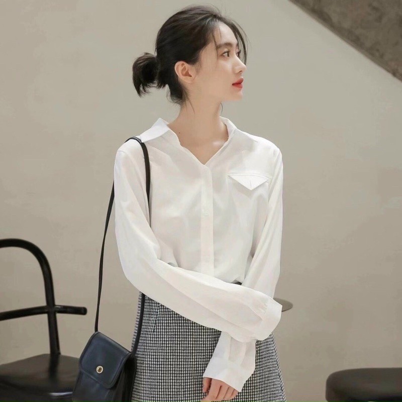 Sơ mi lụa trơn