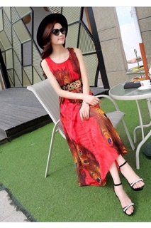 Đầm maxi hoạ tiết