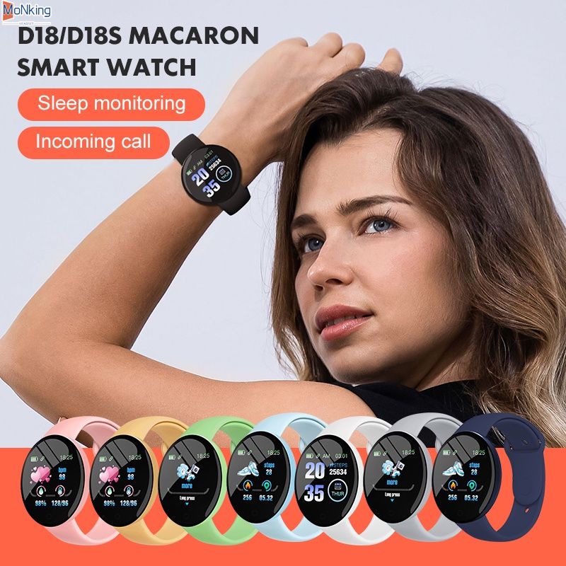D18S Thông Minh Đồng Hồ Vòng Huyết Áp Trái Tim Tỷ Lệ Màn Hình Phụ Nữ Tập Thể Dục Tracker Smartwatch Android IOS Người Đàn Ông Thời Trang Điện Tử Đồng Hồ-MKSHOP