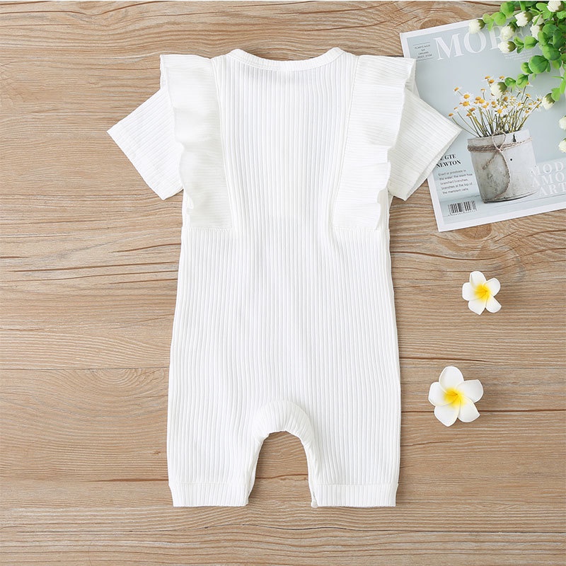 Body Ngắn Tay Trơn Màu Cho Bé Gái Sơ Sinh 0-18 Tháng,Bodysuit Liền Thân Áo Liền Quần Cho Bé