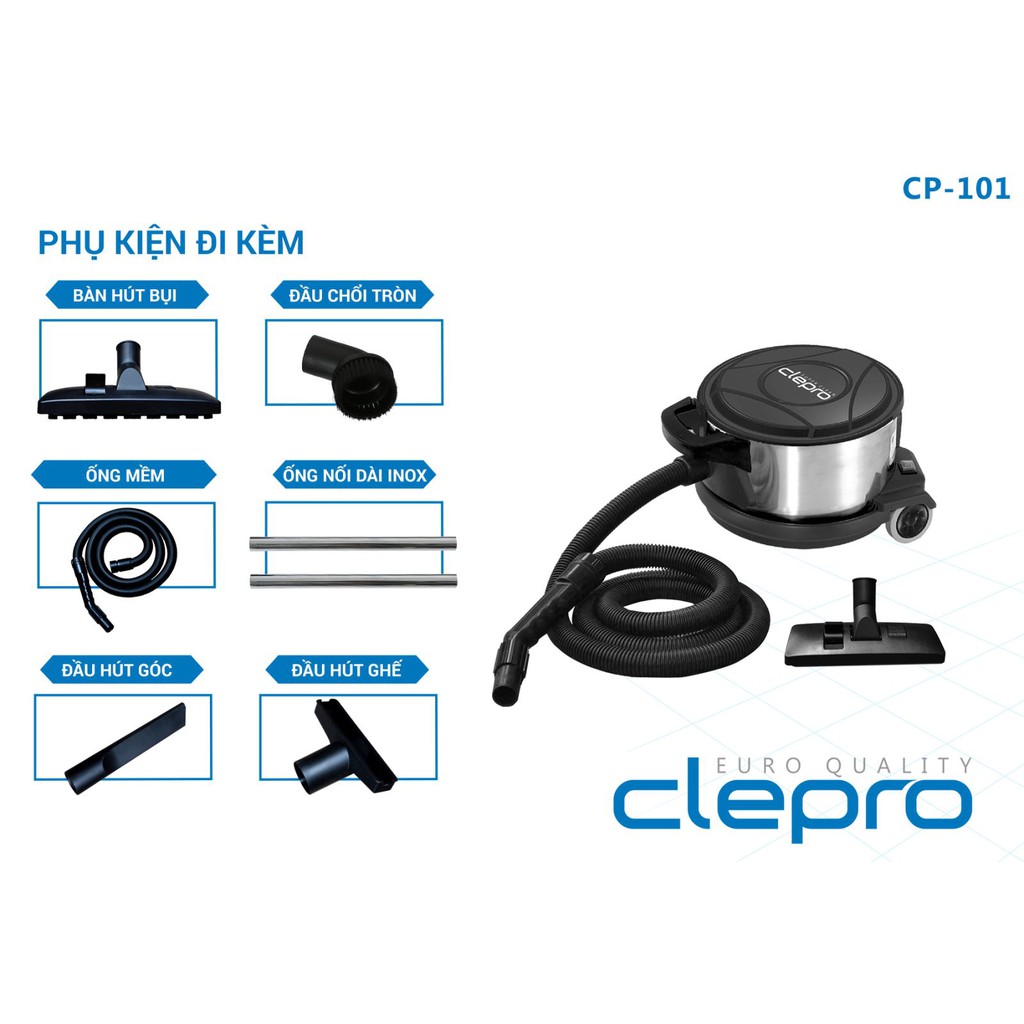 Máy hút bụi công nghiệp Clepro CP-101 - 10 lít - Giảm Ồn