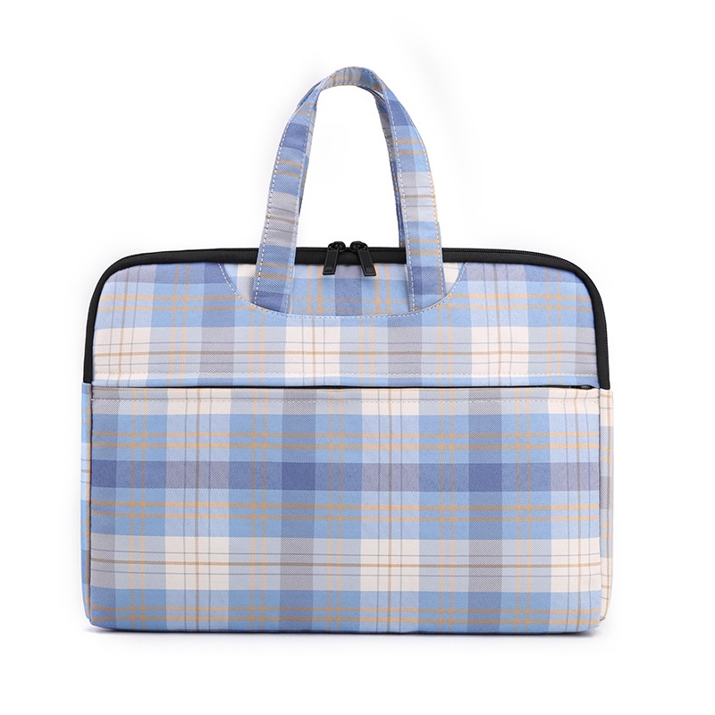 Túi Đựng laptop Bằng Vải Cỡ Lớn Họa Tiết Kẻ Sọc Thời Trang Công Sở Cho Nữ