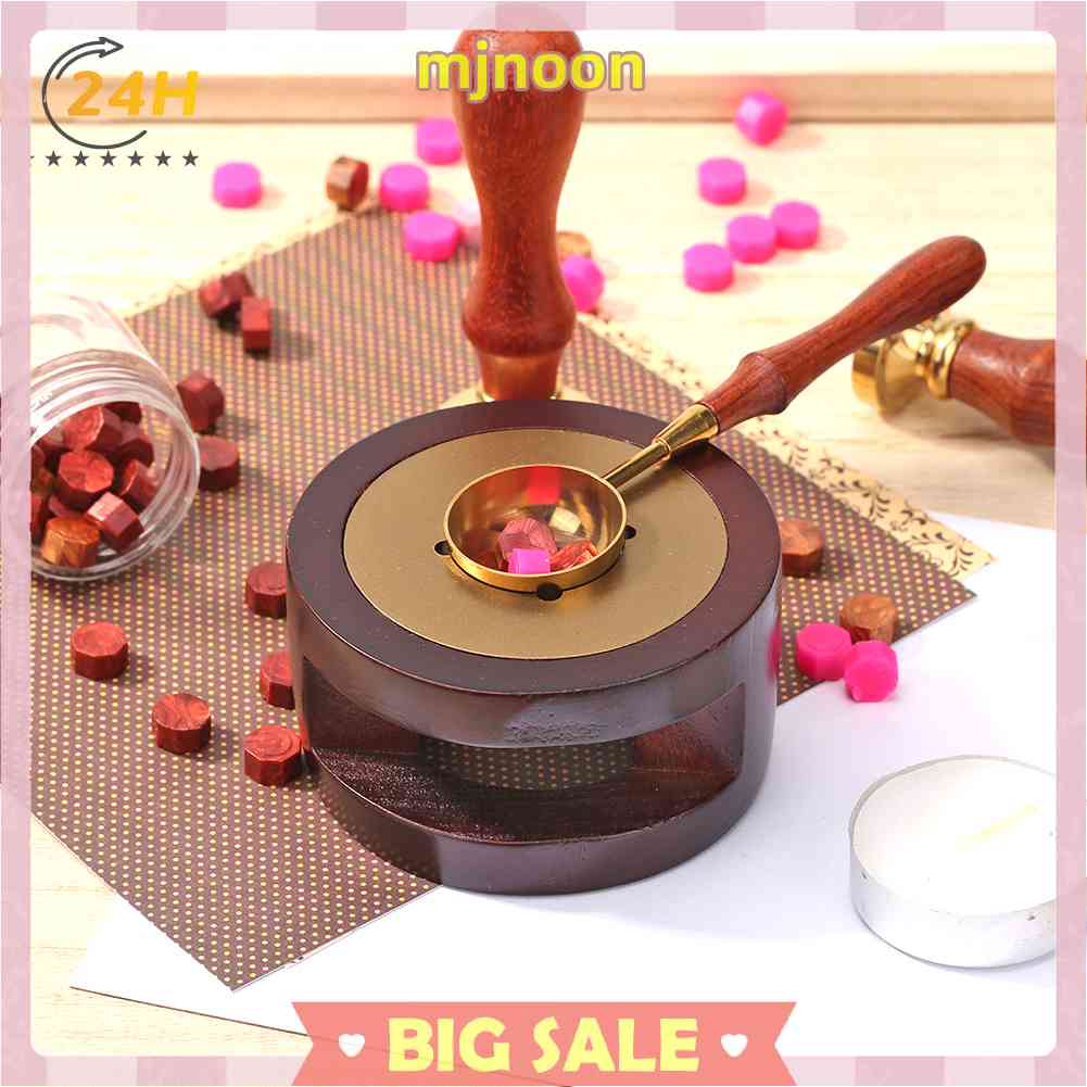 Muỗng Nấu Sáp Niêm Phong Bằng Đồng Thau Cán Gỗ Phong Cách Retro