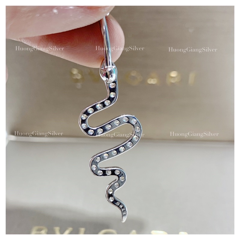 Khuyên Rốn Hình Rắn Bạc s925 xi kim  - HuongGiangSilver