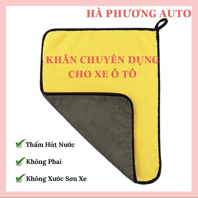 Khăn lau xe hơi 2 lớp cao cấp Siêu Thấm Hút, Hàng Dày Không Đổ Lông Chuyên Dùng Cho Ô Tô.