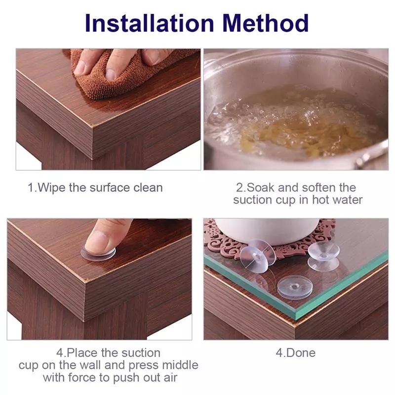 Set 10 Giác Hút Chân Không Hai Mặt Bằng Nhựa Pvc Trong Suốt Chống Trượt Kính